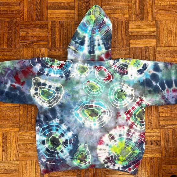 Custom tie dye on Hanes Ultimate Cotton Heavyweight sweatshirt size Large - Picture 4 of 4